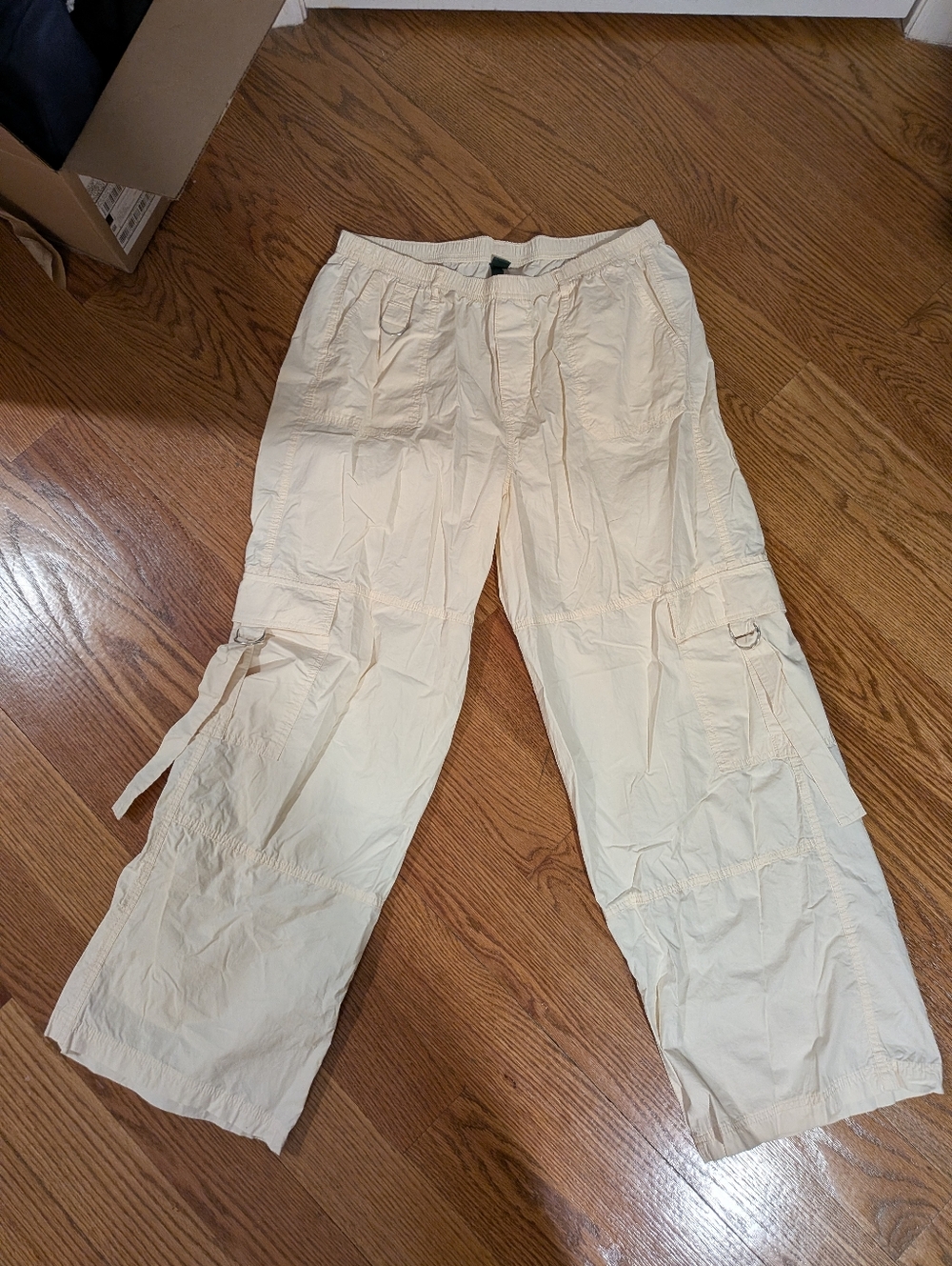 wild fable Cream Elastic Waist Cargo Pants